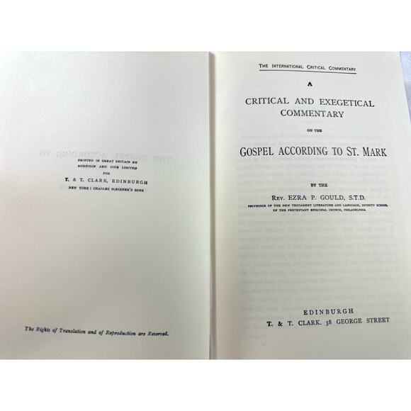 ICC Commentary – Gospel of St. Mark by Ezra Gould – T & T Clark HC 1969 - Picture 8 of 10